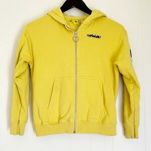 OFF WHITE Kids Yellow Zip Up Hoodie 10